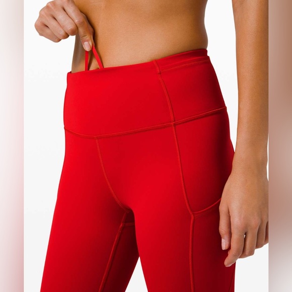 Lululemon Fast and Free Crop II 19” Non-Reflective Size 10 Dark Red - Picture 2 of 9